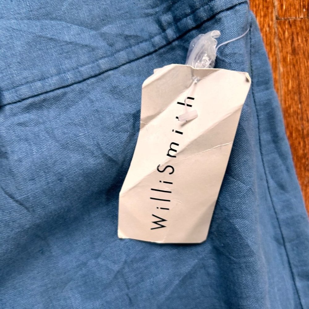 Vintage Willi Smith Womens Pants Size 14 Linen Wide Leg Trousers 90s Y2K New - Picture 11 of 12